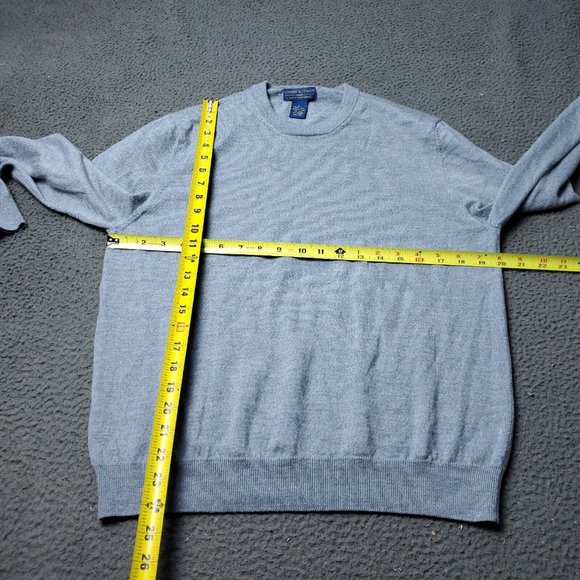 Joseph & Lyman Italian Merino Wool Sweater Pullover Mens Size L Large Blue  Gray - Picture 6 of 6